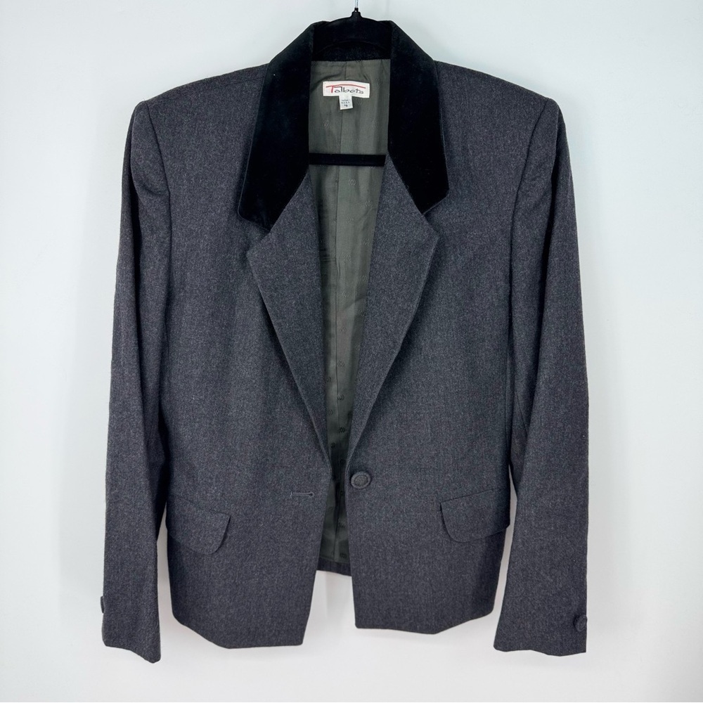 Talbots Vintage 90’s 100% Wool Double Breasted Velour Minimalist Blazer